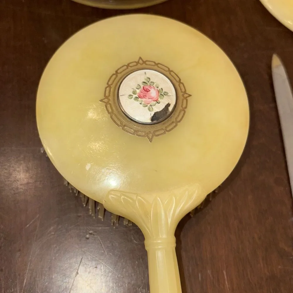 Vintage 40's/50's Art Deco rose vanity set.